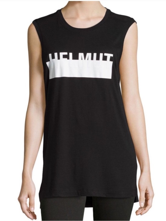 Helmut Lang Tops - Helmut Lang Black Tank with White Logo